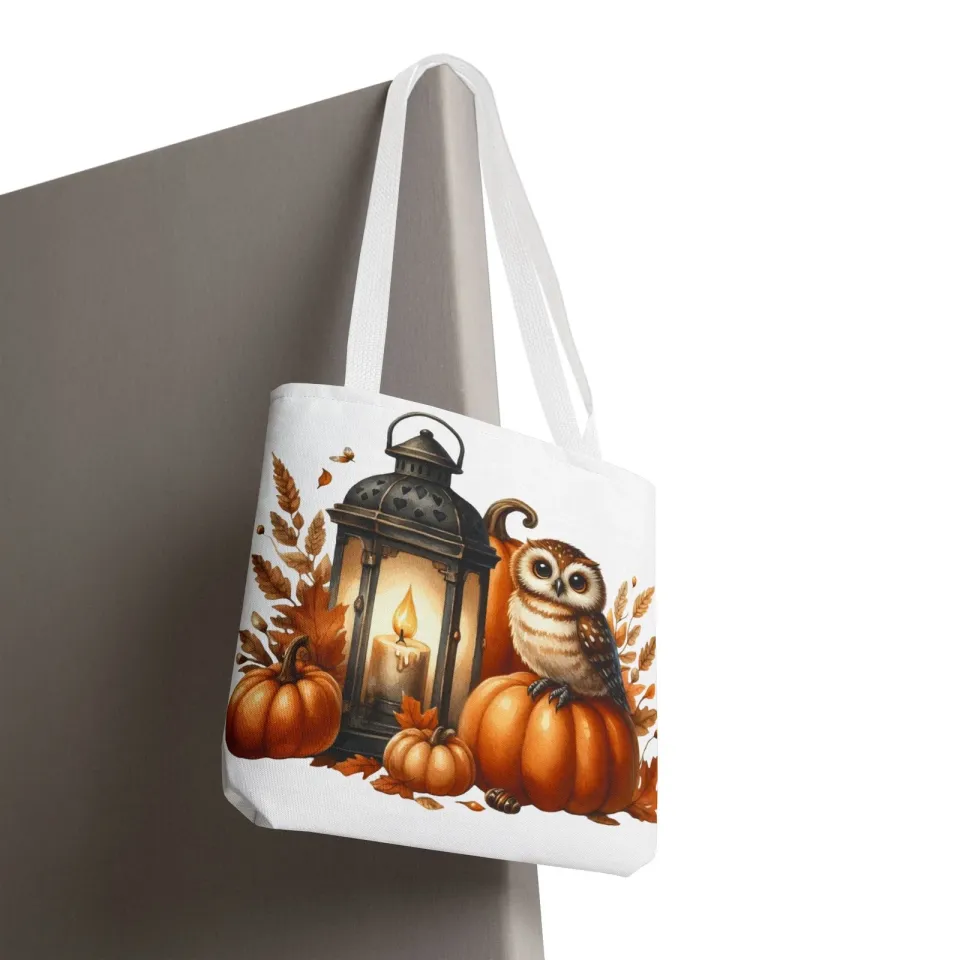 Gothic Owl Tote Bag - Witchy Halloween Bird Accessory