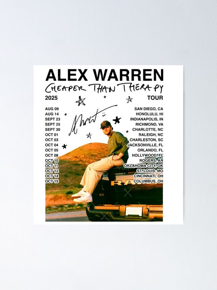 Alex Warren Tour Vintage Poster
