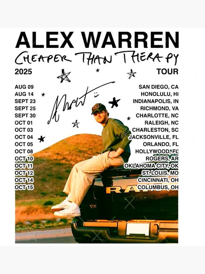 Alex Warren Tour Vintage Poster