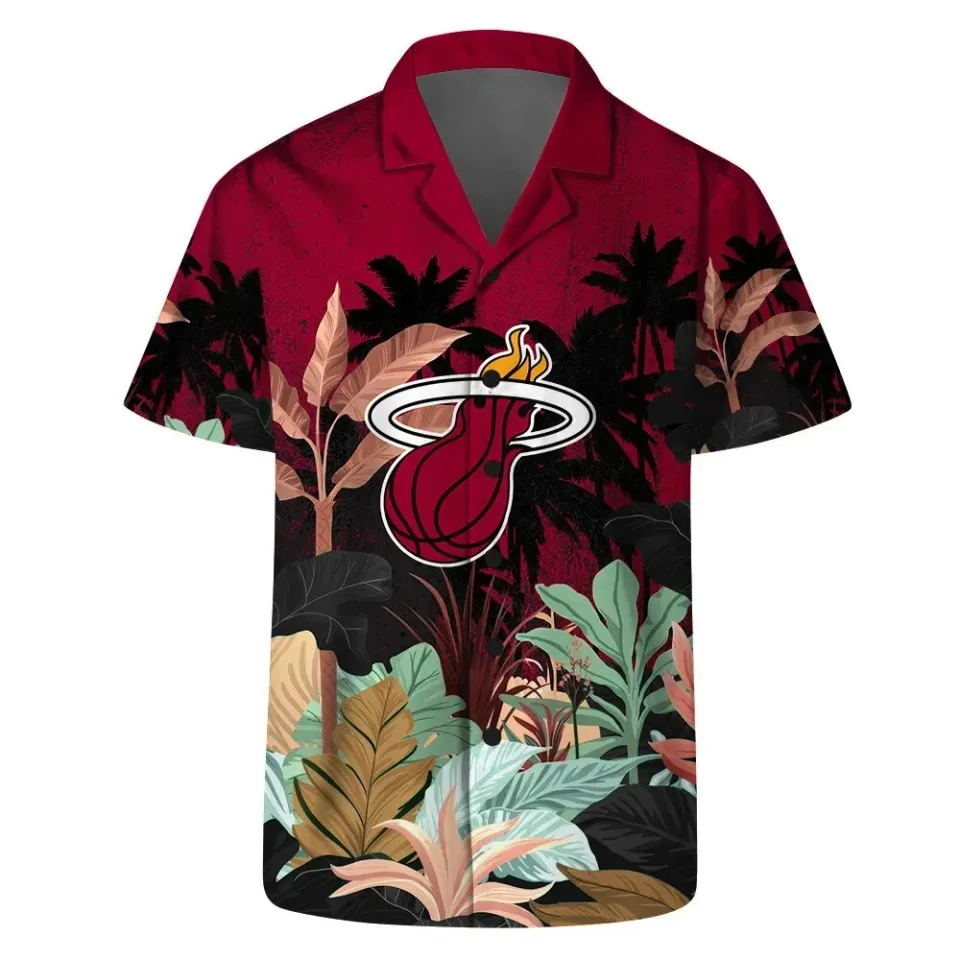 Miami Basketball Team Heats Hawaiian Button Down Shirt