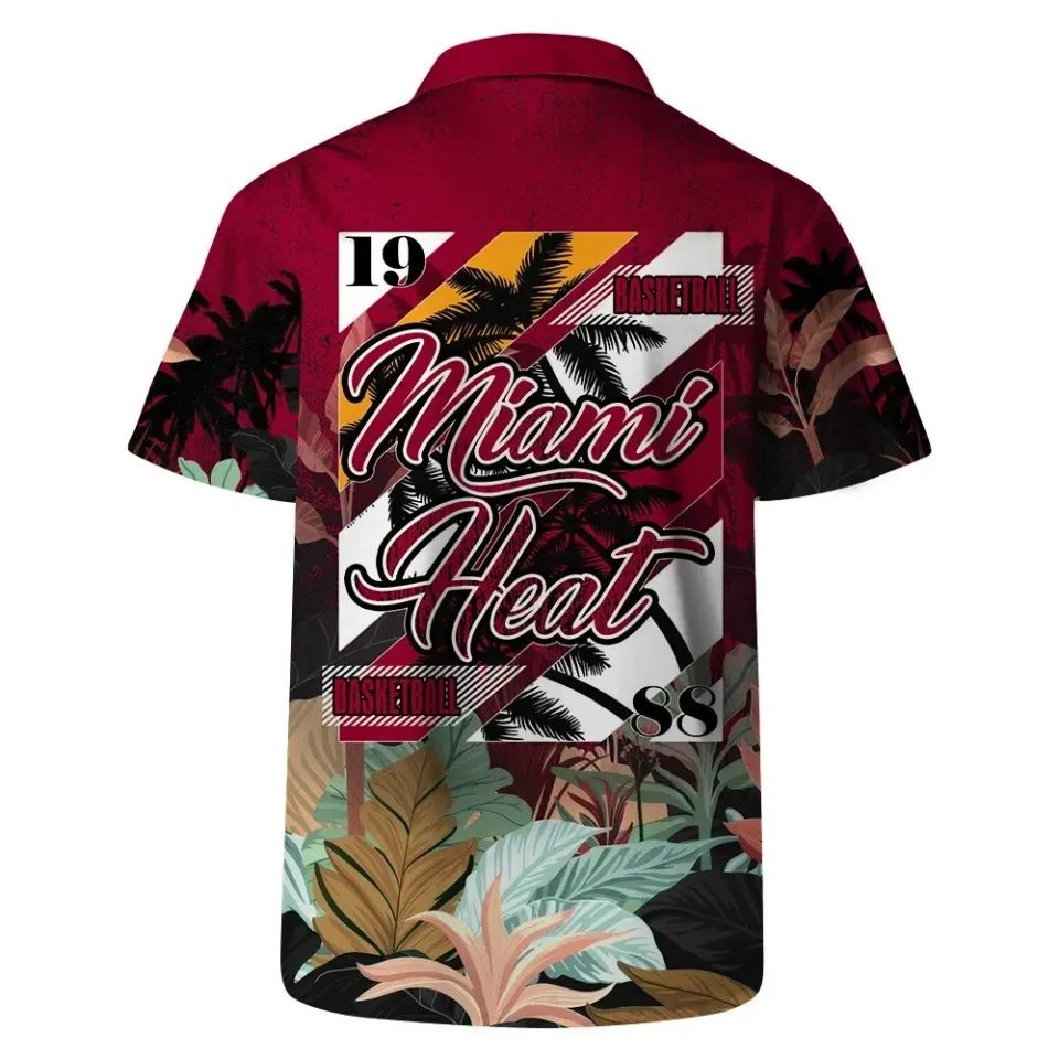 Miami Basketball Team Heats Hawaiian Button Down Shirt