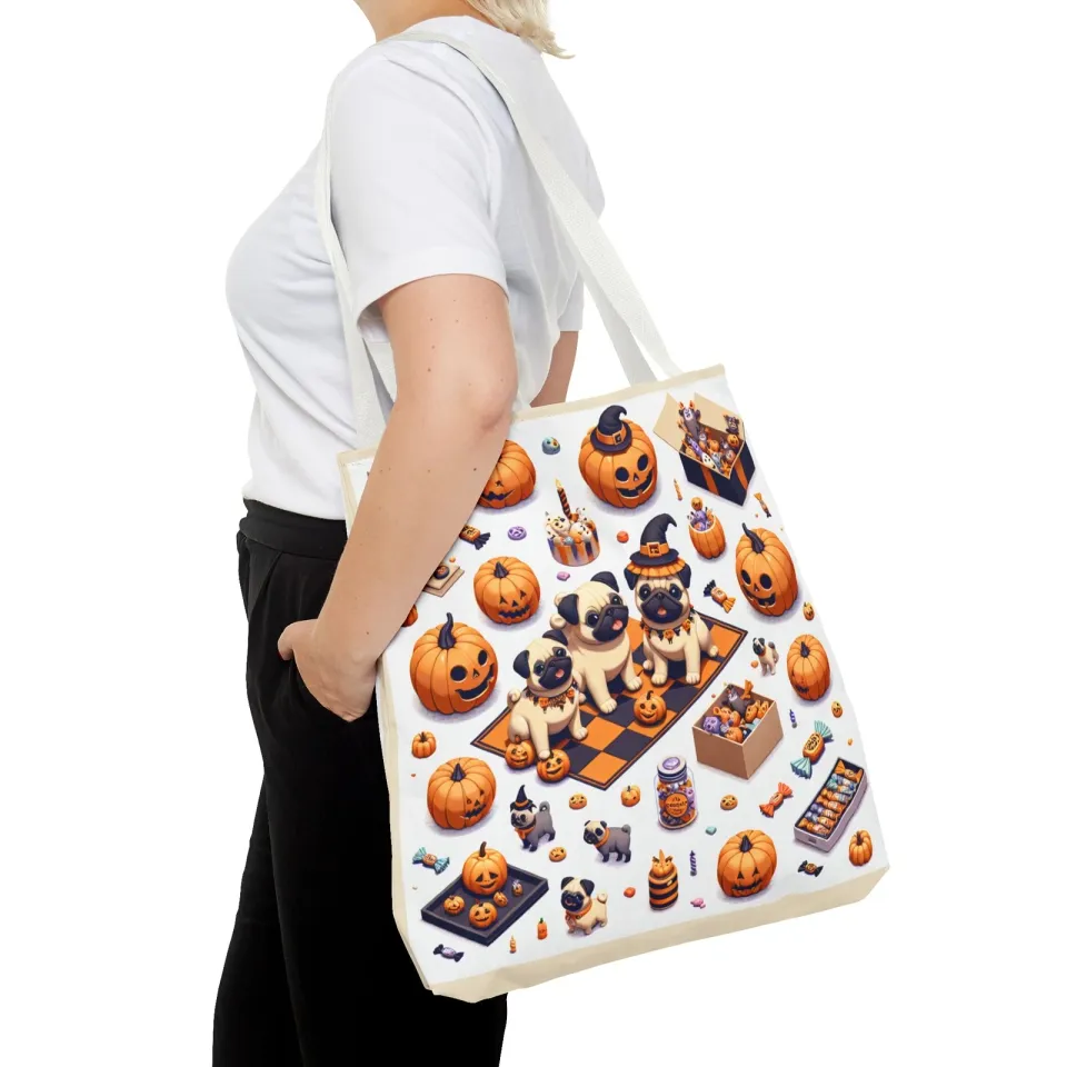 Halloween and Pugs Tote Bag
