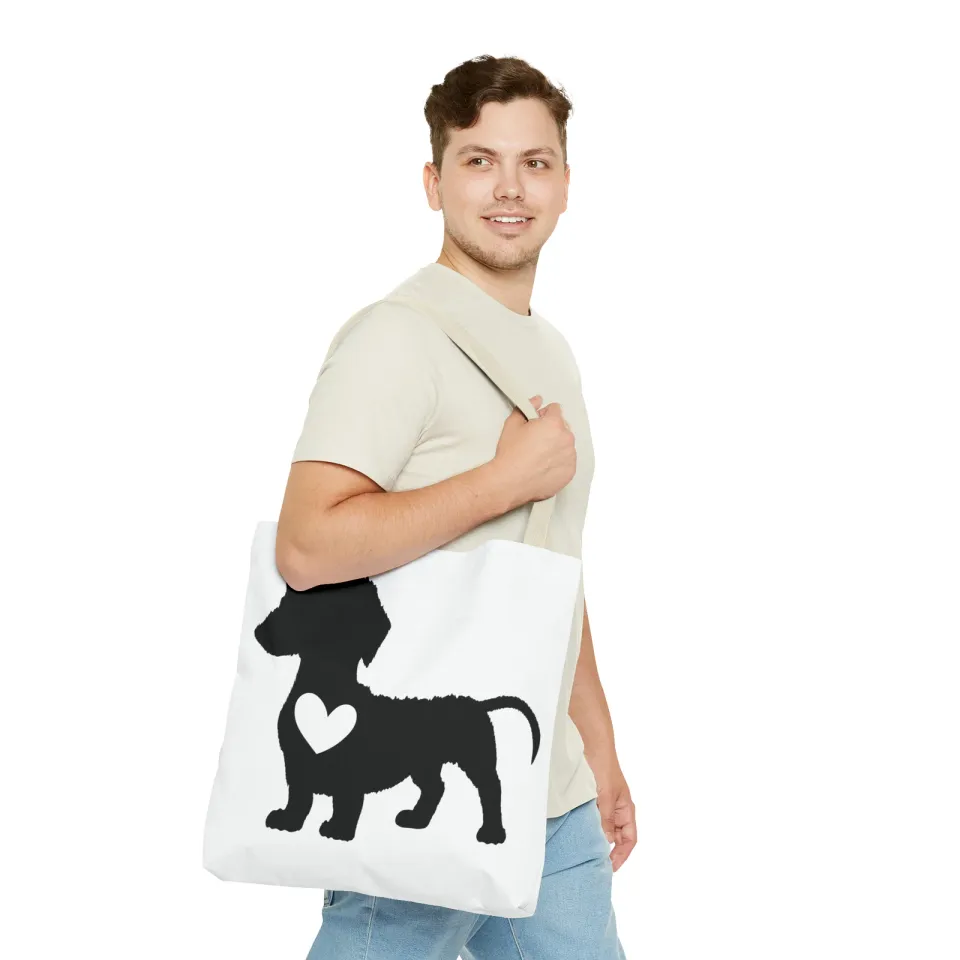 Dachshund Dog with a Heart Tote Bag (AOP)