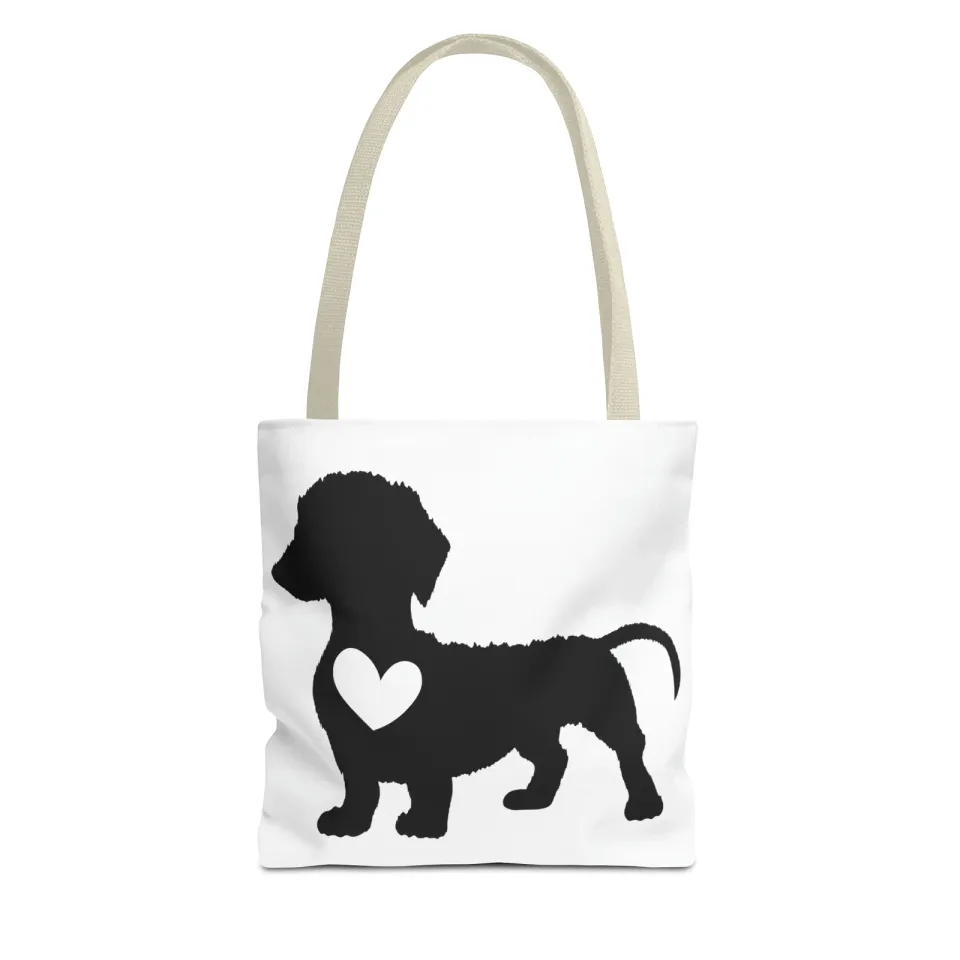 Dachshund Dog with a Heart Tote Bag (AOP)