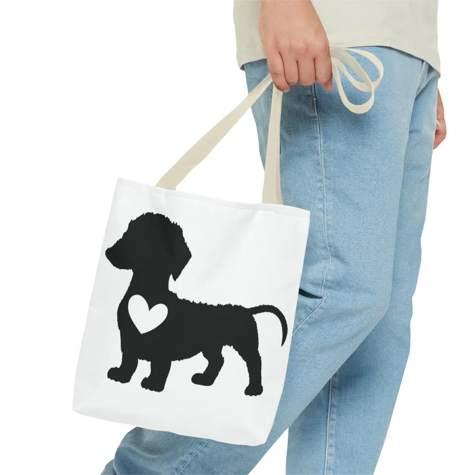Dachshund Dog with a Heart Tote Bag (AOP)