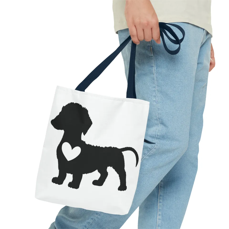 Dachshund Dog with a Heart Tote Bag (AOP)