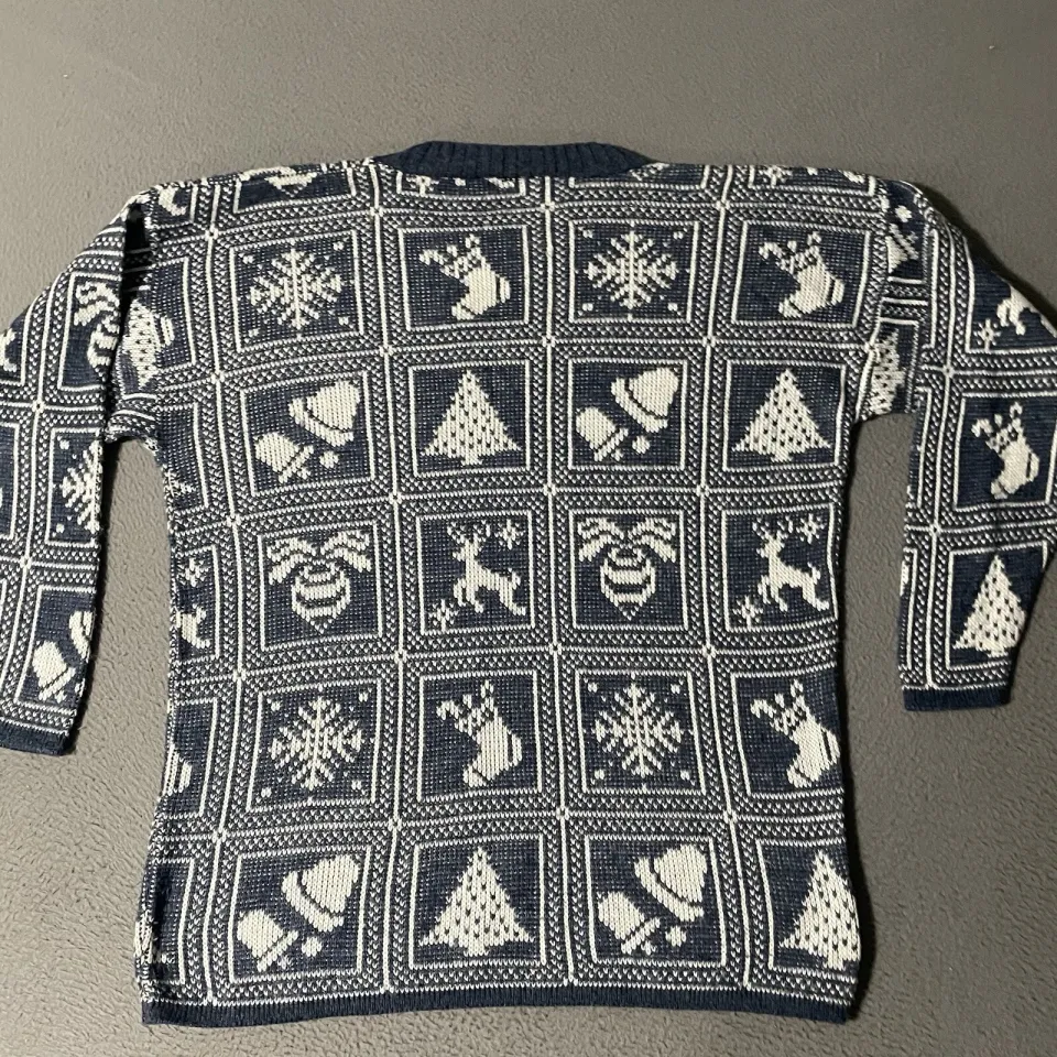 Vintage Huntington Ridge Ringer Sweater Medium Christmas Cottagecore Granny