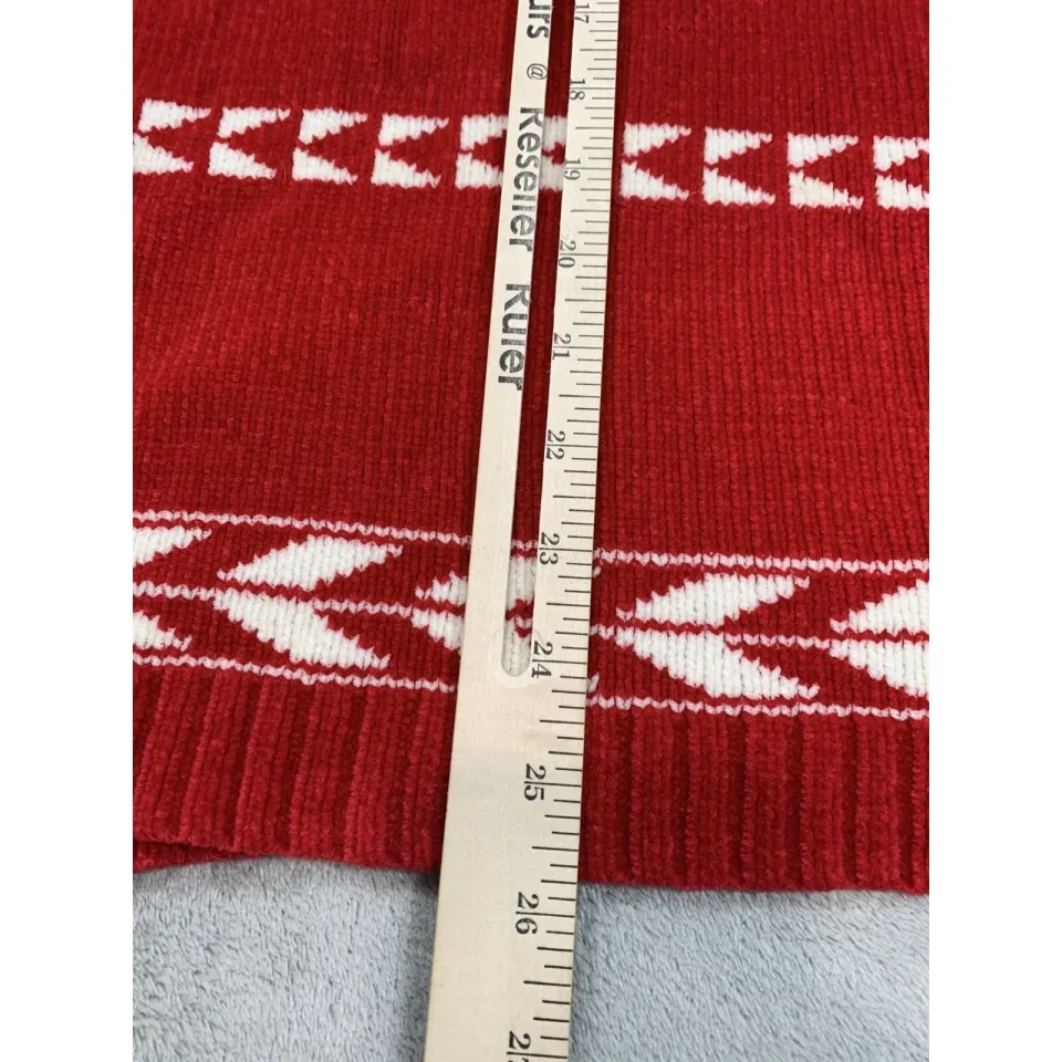 White Stag Ladies Medium Red Classic Ugly Christmas Sweater W Geometric Patterns