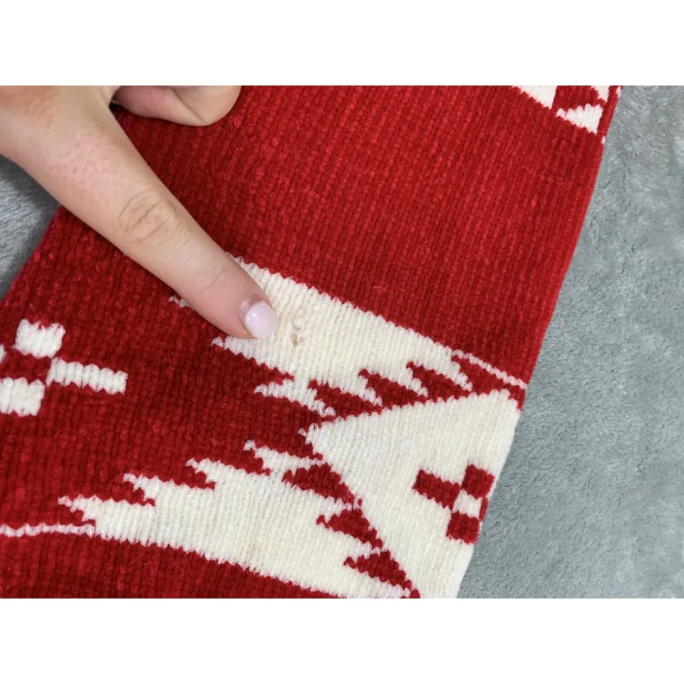 White Stag Ladies Medium Red Classic Ugly Christmas Sweater W Geometric Patterns