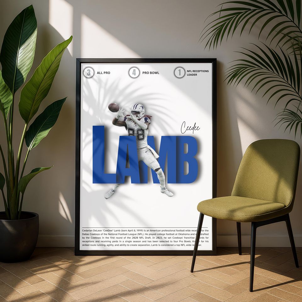 Ceedee Lamb Poster: Dallas Cowboys football Wall Art