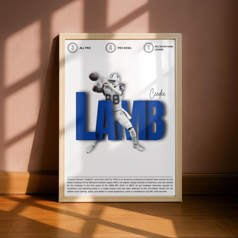 Ceedee Lamb Poster: Dallas Cowboys football Wall Art