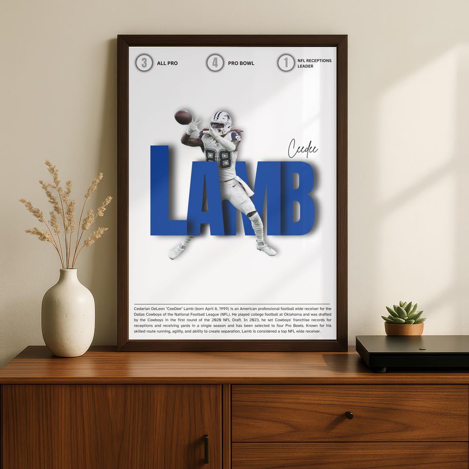 Ceedee Lamb Poster: Dallas Cowboys football Wall Art