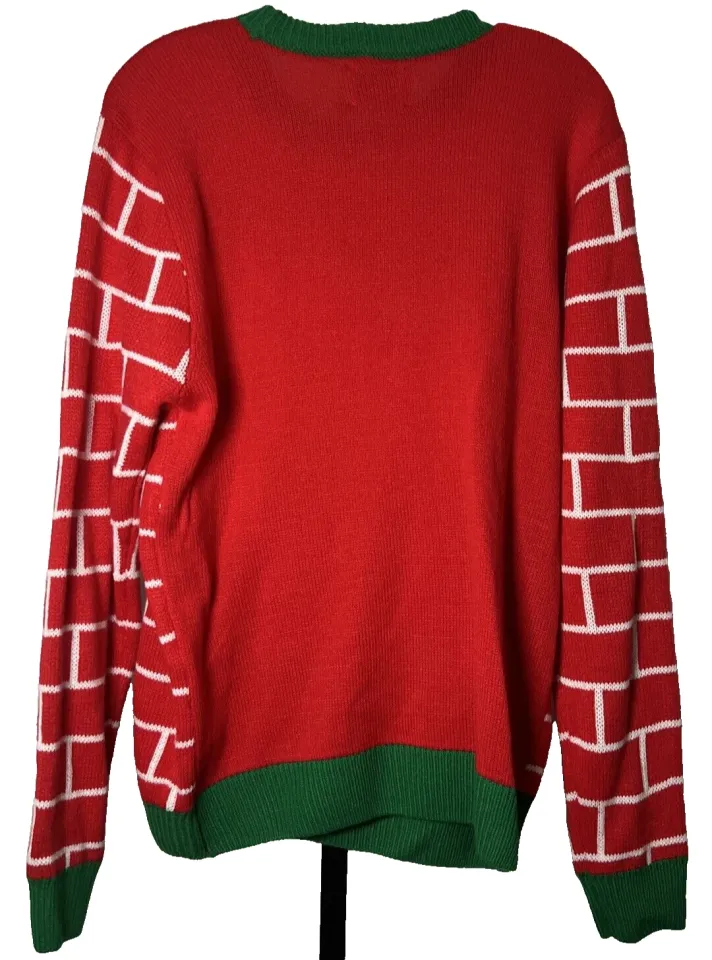 Christmas Party Sweater Dec. 25th Med UGLY sweater Fire place