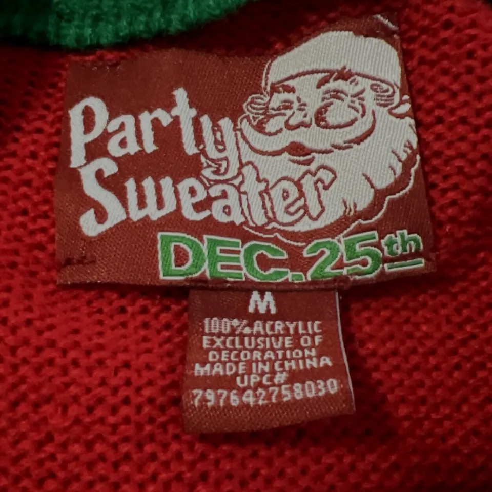 Christmas Party Sweater Dec. 25th Med UGLY sweater Fire place