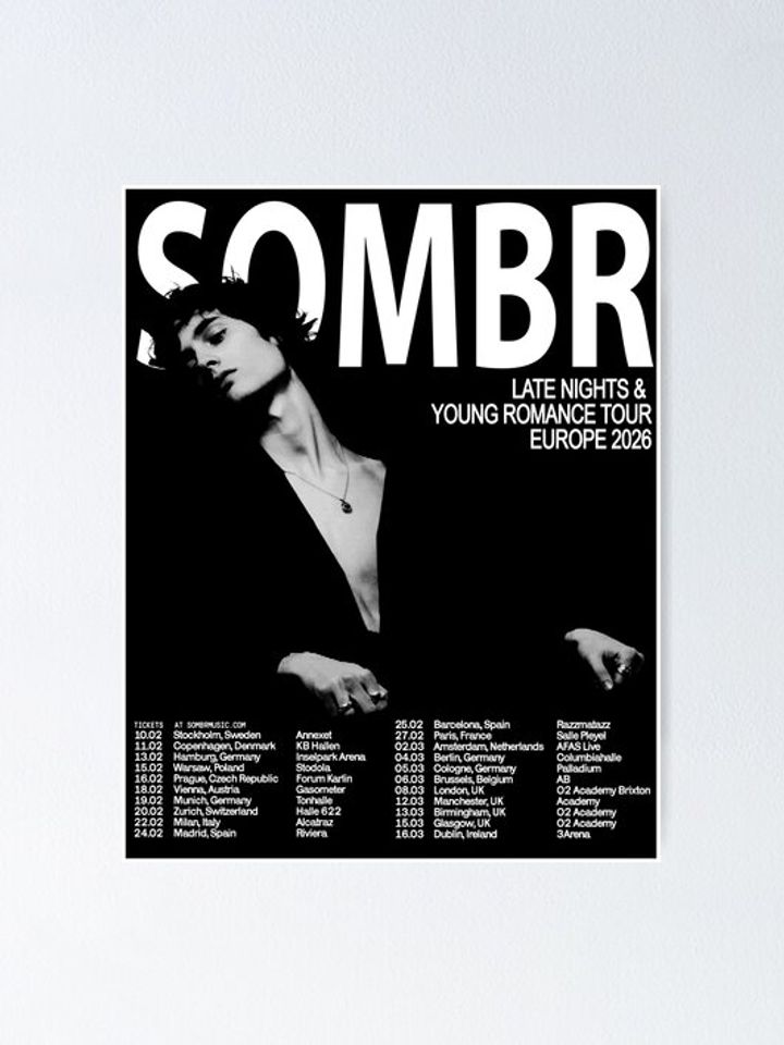 SOMBR EUROPE TOUR 2026 Poster