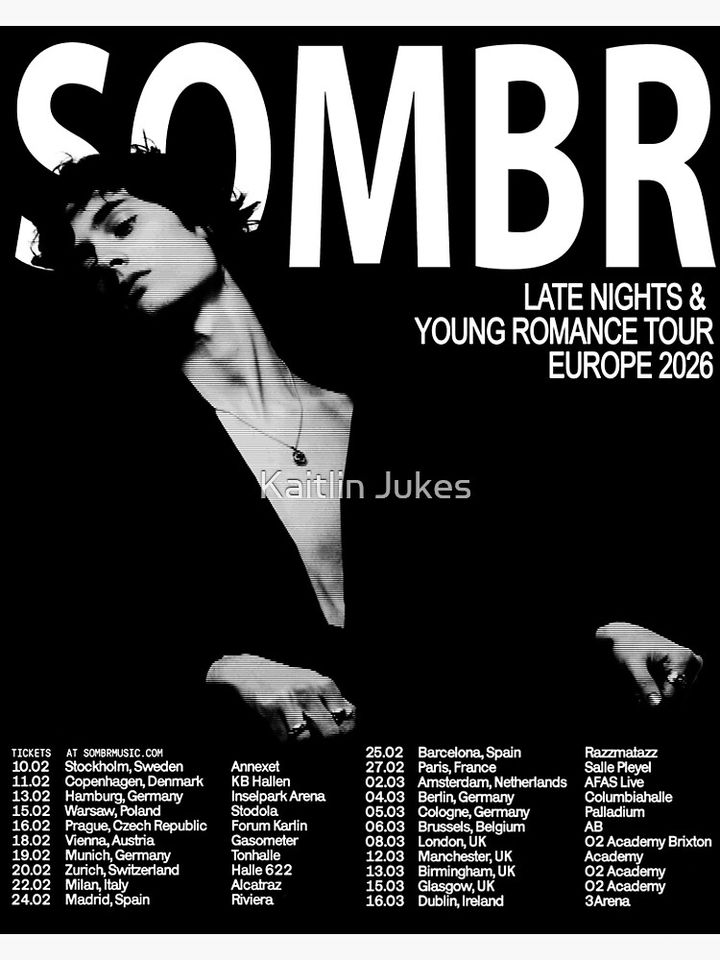 SOMBR EUROPE TOUR 2026 Poster
