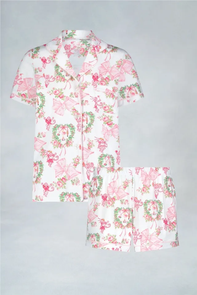 LoveShackFancy Merry Monkey Beaux  Pajamas PJs MEDIUM