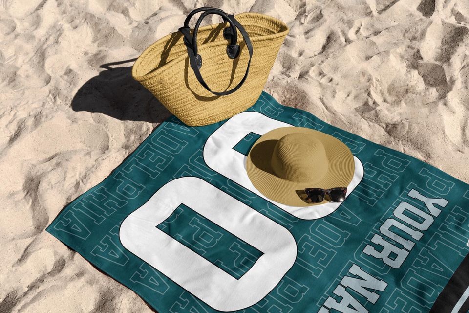 Philadelphia Football Personalized Beach Towel,Philadelphia Eagle Football Towel,Football Towel,Eagle Retro Blanket,Eagle Fan Gift