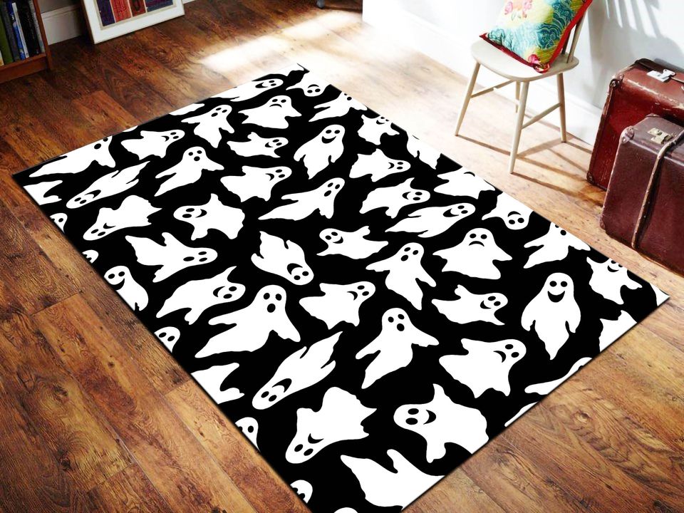 Halloween Ghost Rug, Horror Pattern Area Rug, Home Decor Rug, Modern & Popular Rug