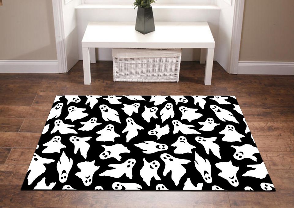 Halloween Ghost Rug, Horror Pattern Area Rug, Home Decor Rug, Modern & Popular Rug