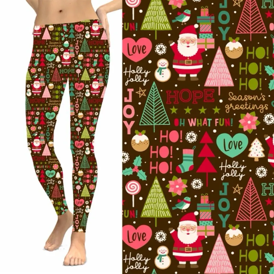 Santa Holly Ornament Christmas Holiday Women's Leggings