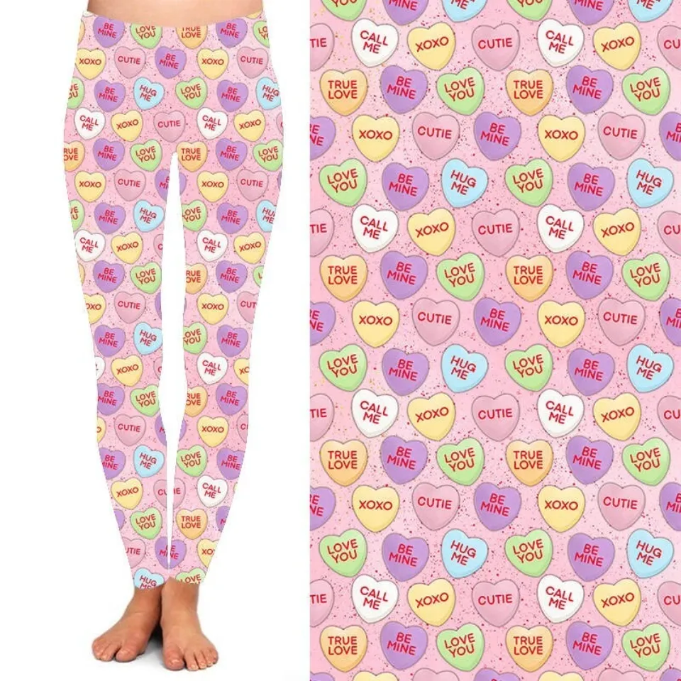 Conversation Candy Hearts Valentine's Day Women's Leggings