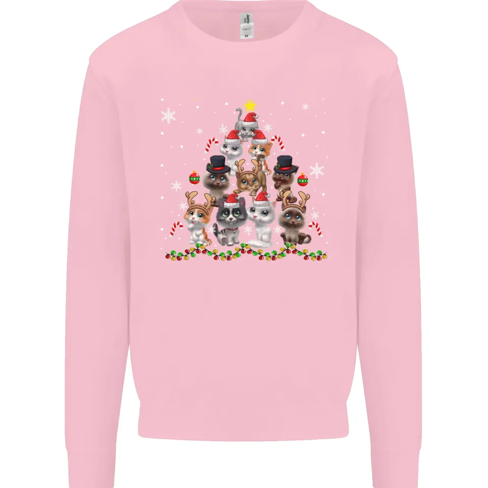 Christmas Cat Tree Men's Sweatshirt