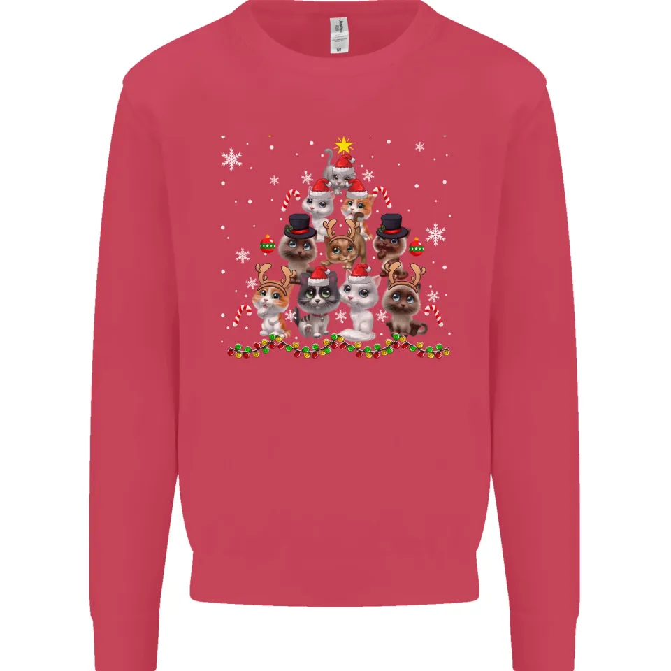 Christmas Cat Tree Men's Sweatshirt