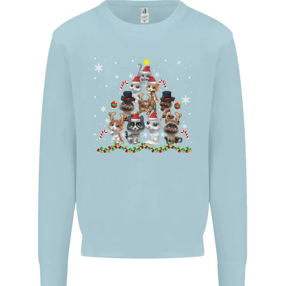 Christmas Cat Tree Men's Sweatshirt