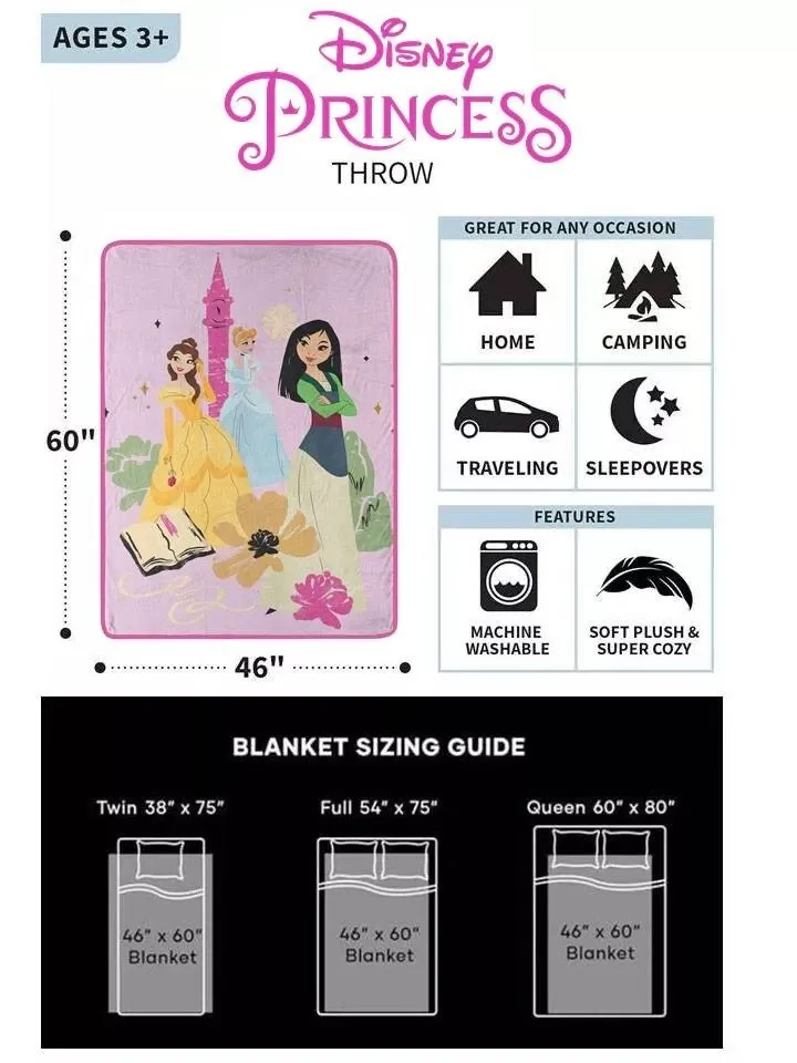 Disney Princess "Be True" Kids 46" x 60" Throw Blanket-AB0BPTHMZ644