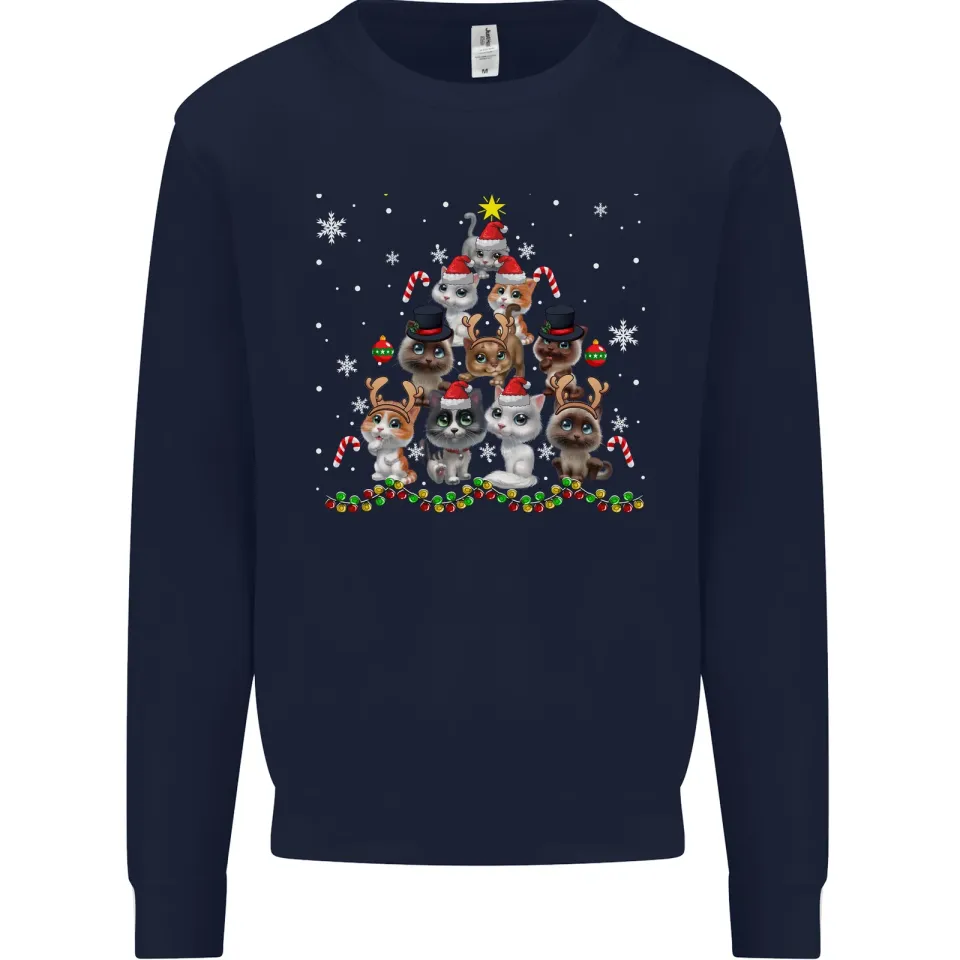 Christmas Cat Tree Men's Sweatshirt
