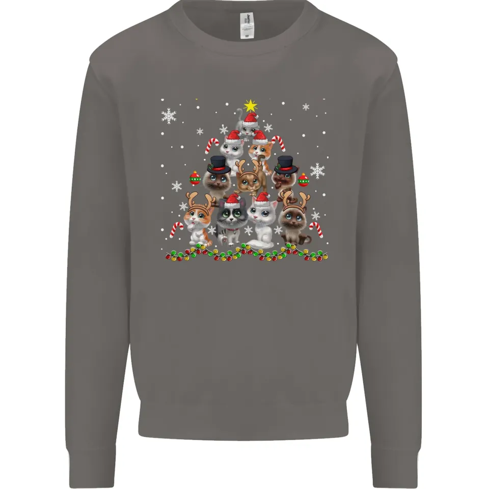 Christmas Cat Tree Men's Sweatshirt