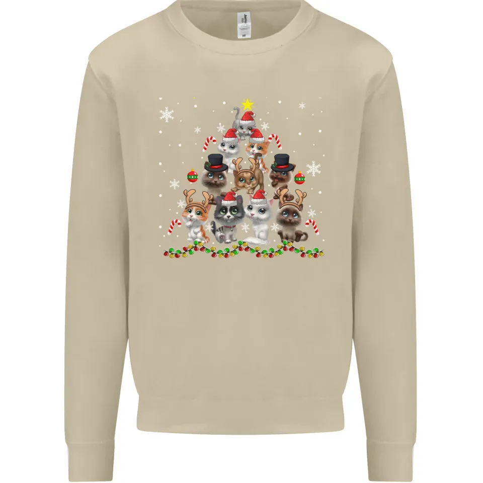 Christmas Cat Tree Men's Sweatshirt