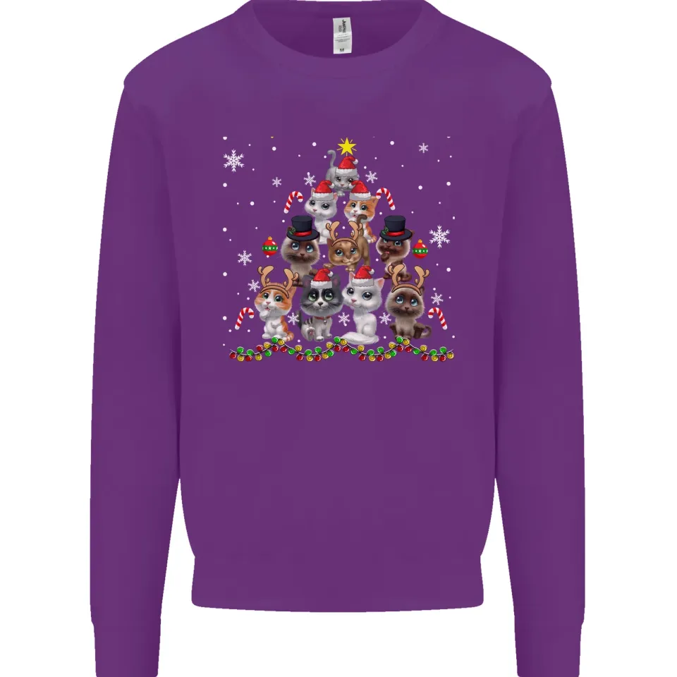 Christmas Cat Tree Men's Sweatshirt