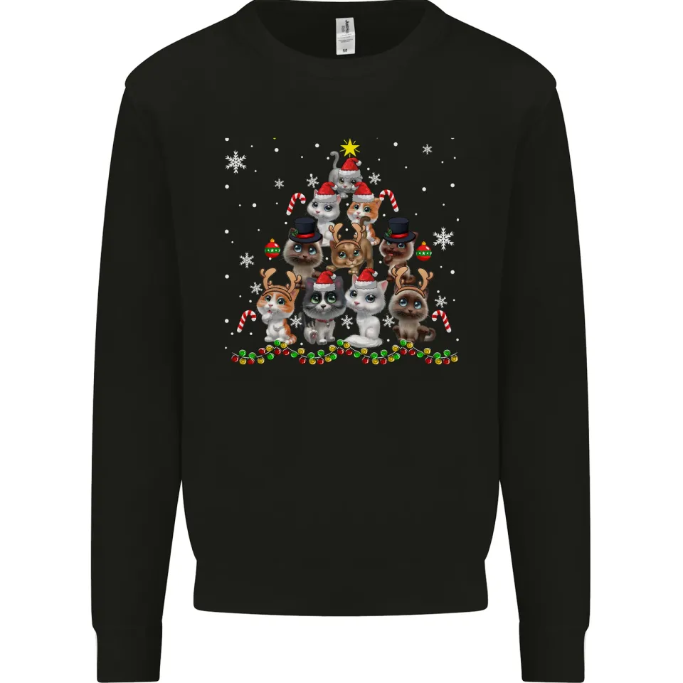 Christmas Cat Tree Men's Sweatshirt