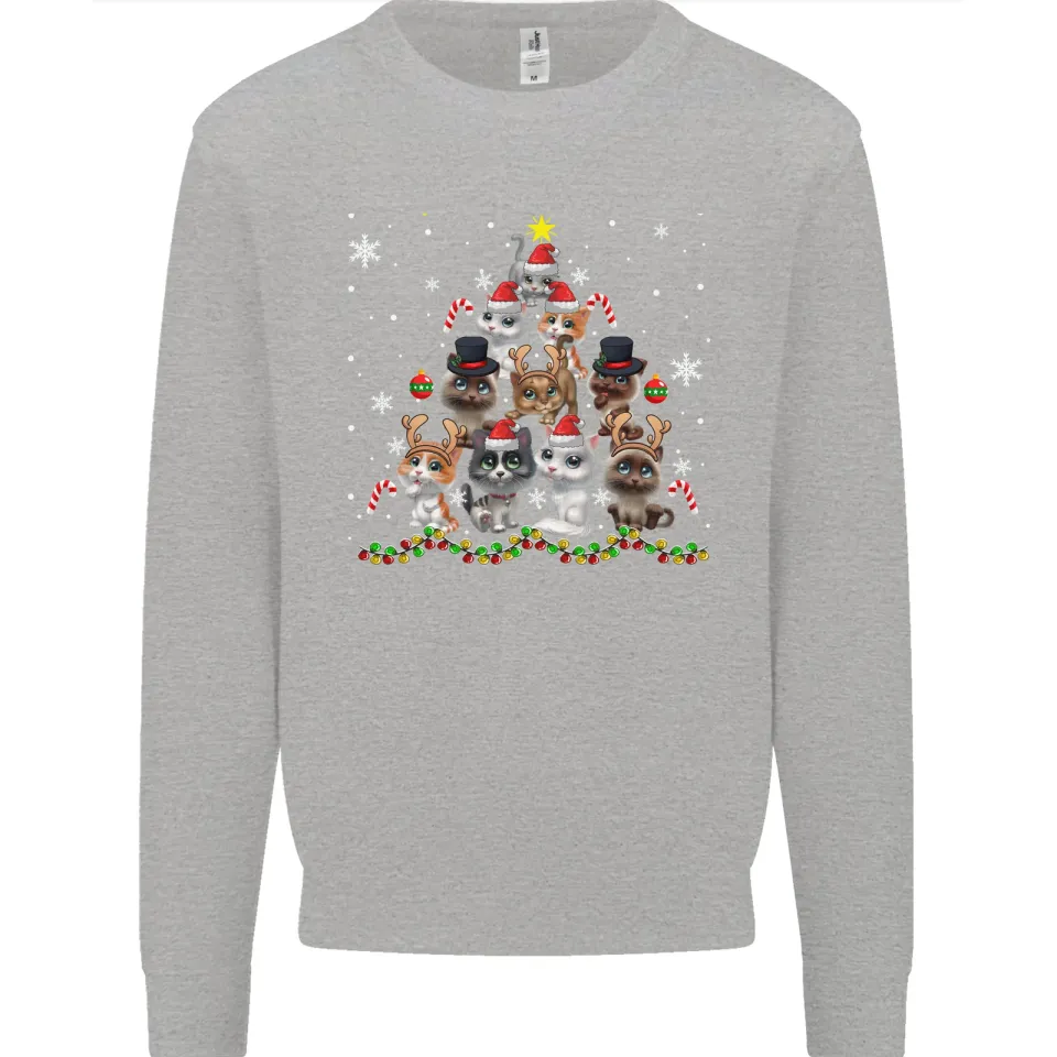 Christmas Cat Tree Men's Sweatshirt