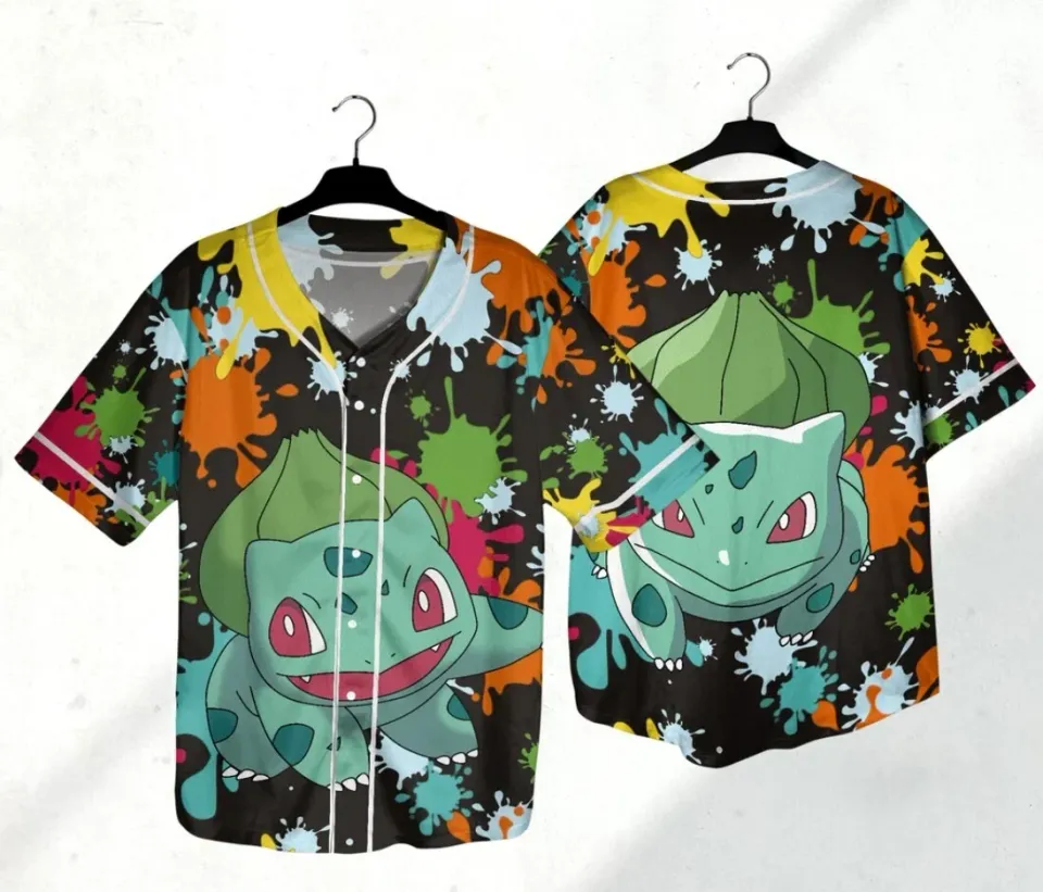Bulbasaur Baseball Jersey Shirt Baseball Team Shirt Bulbasaur Jersey Gift