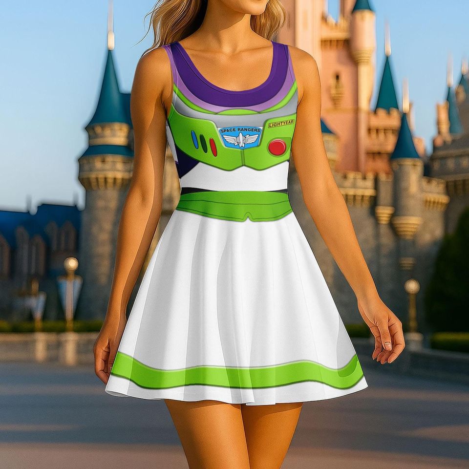 Buzz Lightyear Costume Skater Dress, Disneybound Space Ranger Cosplay