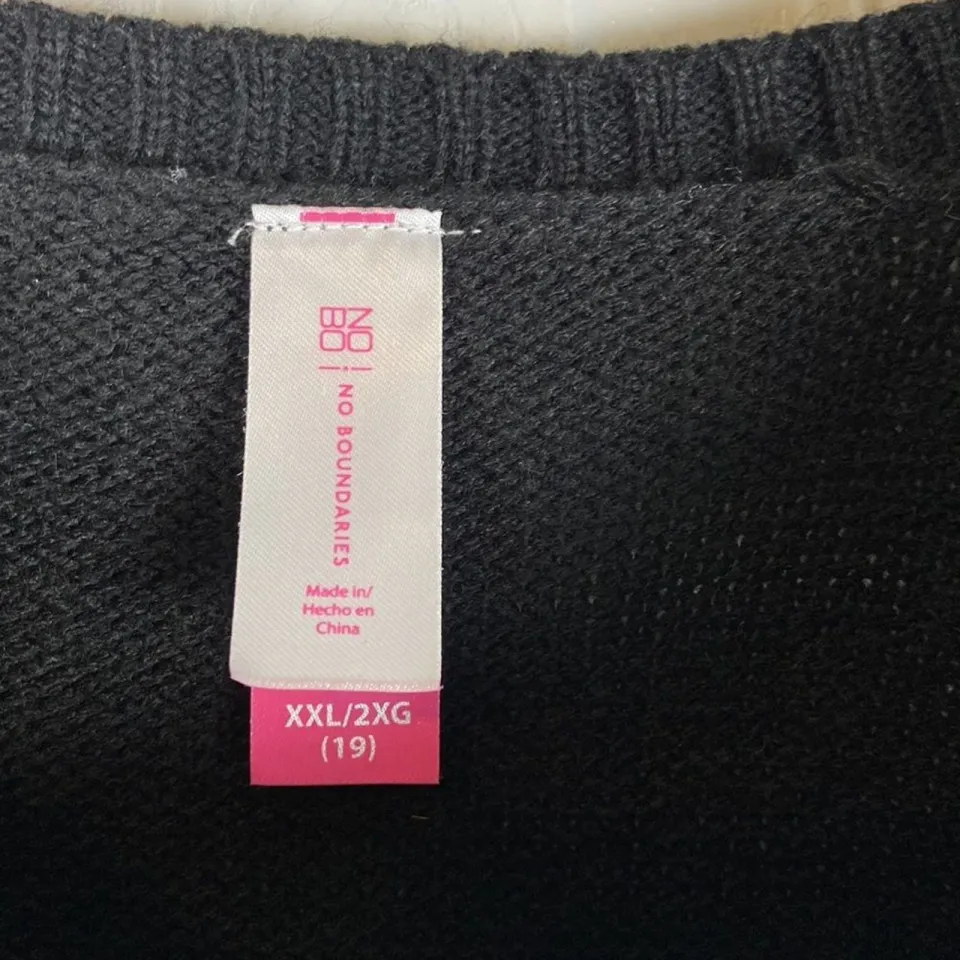 No Boundaries ugly Christmas cat sweater tunic womens XXL