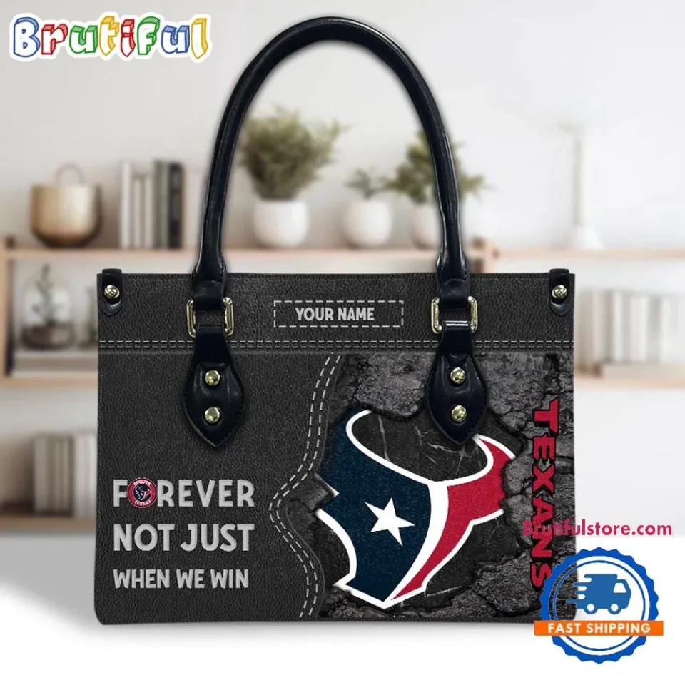 Houstons Team Texans Forever Leather Bag, Sport Leather Bag, Unisex Bag