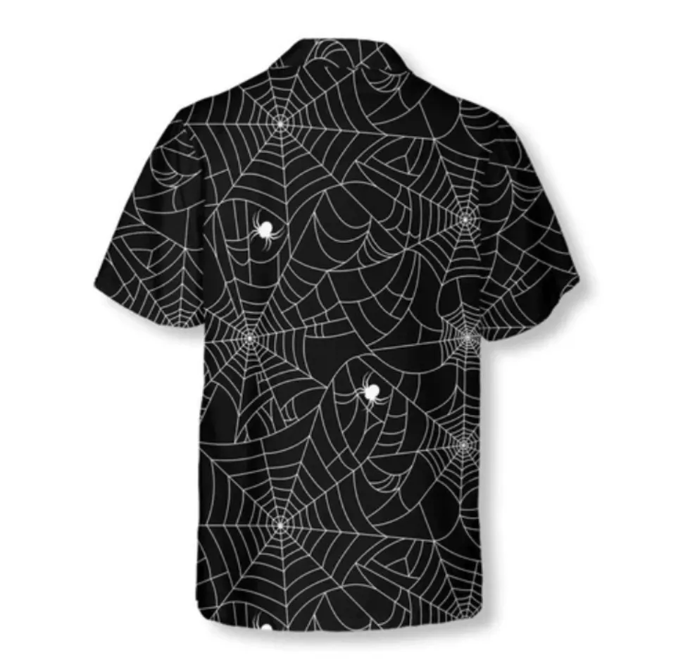 Spiderweb Hawaiian Shirt - Halloween Spider Web Hawaiian Shirt