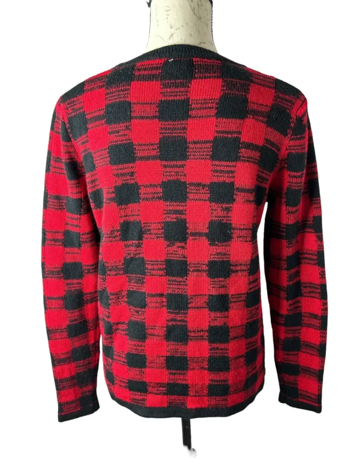 Holiday Time Ugly Christmas Sweater Women's Red  Rudolph Reindeer