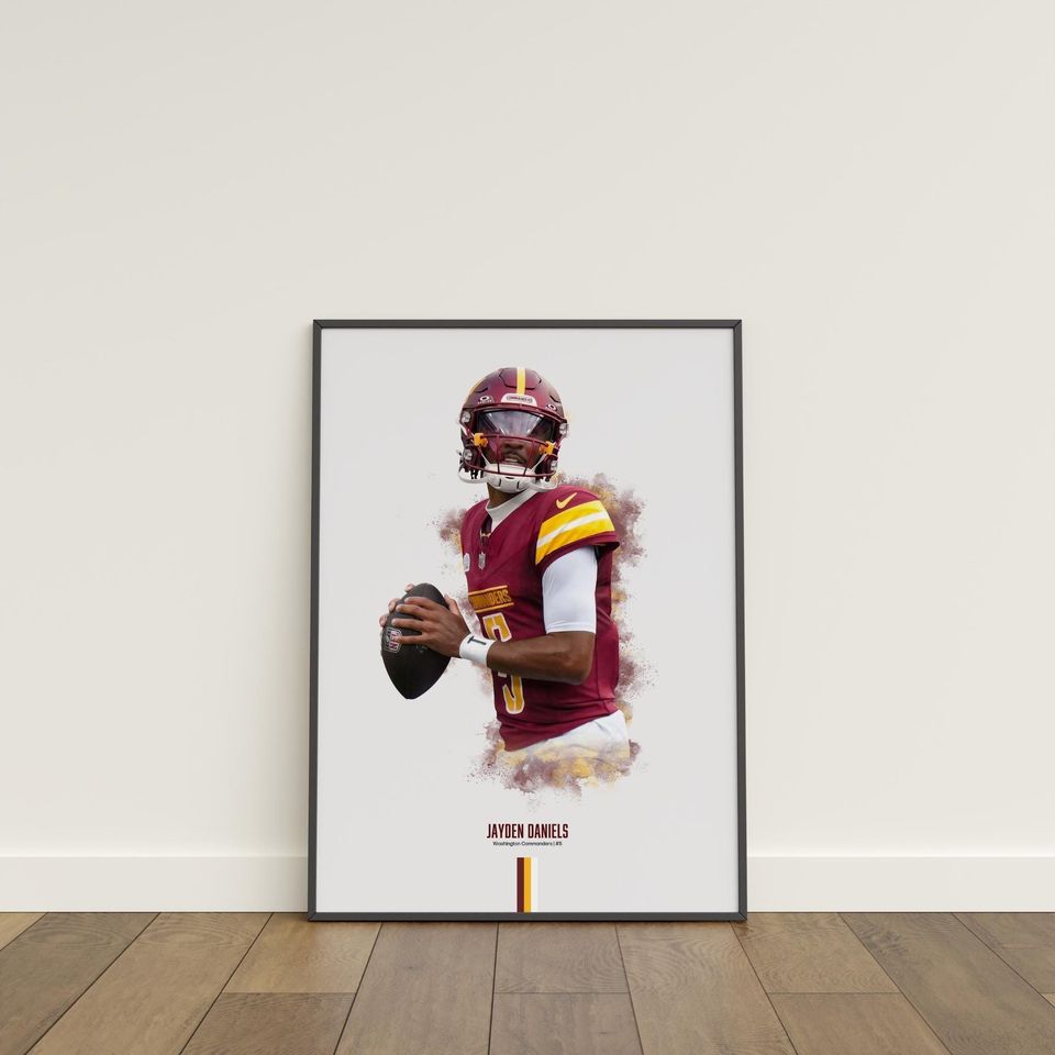 Jayden Daniels Washington Commanders Poster Football Wall Art Digital Download