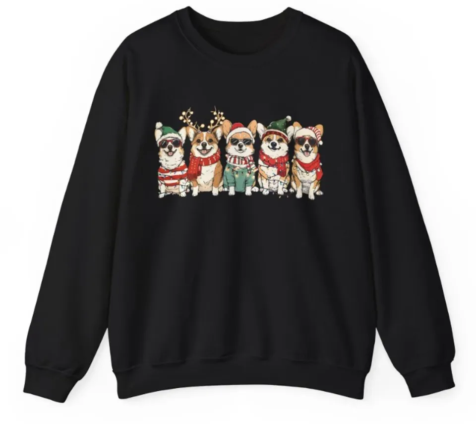 Christmas Corgi Dog Sweatshirt, Funny Xmas Corgi Mom Tee