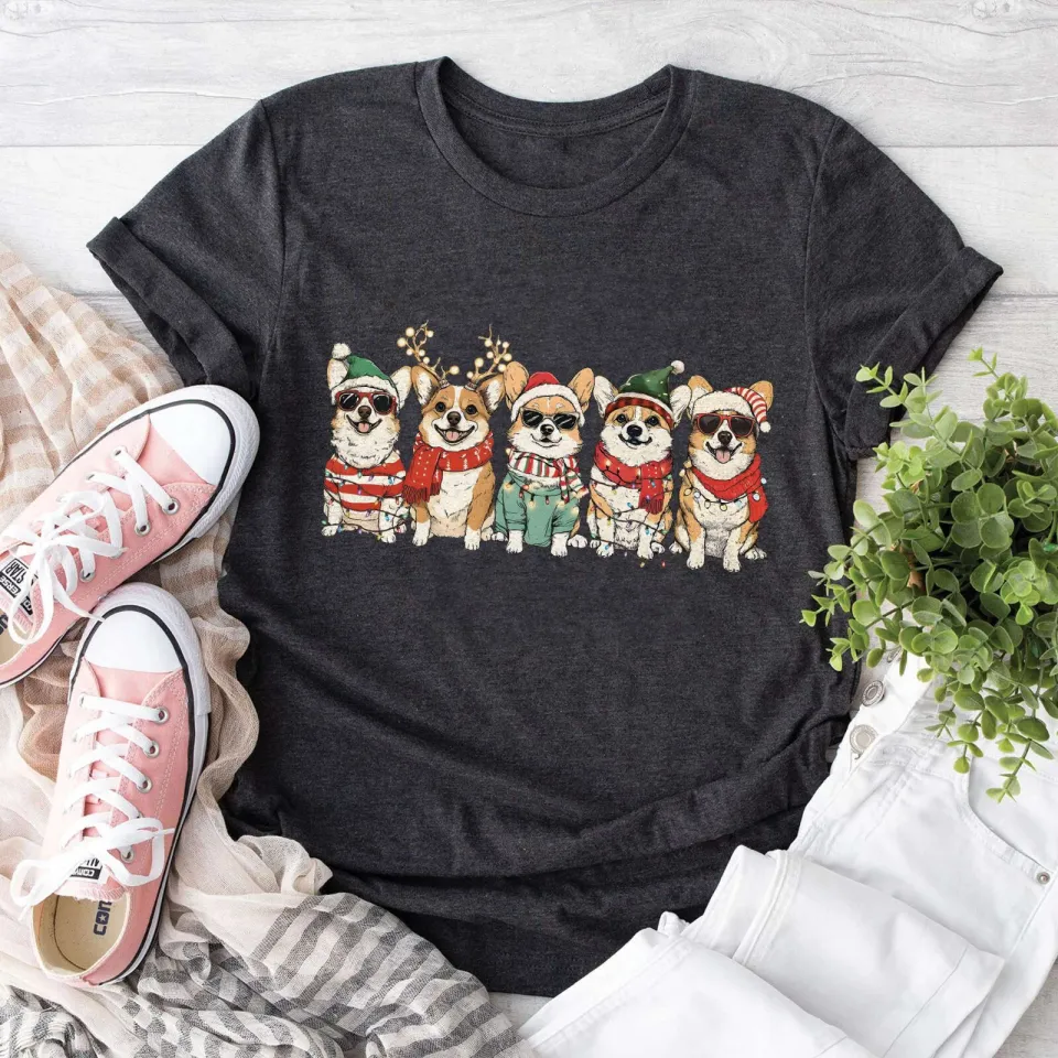 Christmas Corgi Dog Sweatshirt, Funny Xmas Corgi Mom Tee
