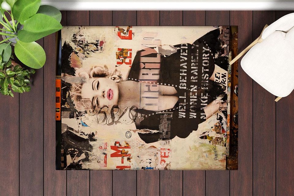 Merilyn Monroe Pop Art Rug: Colorful Cotton Area Rug