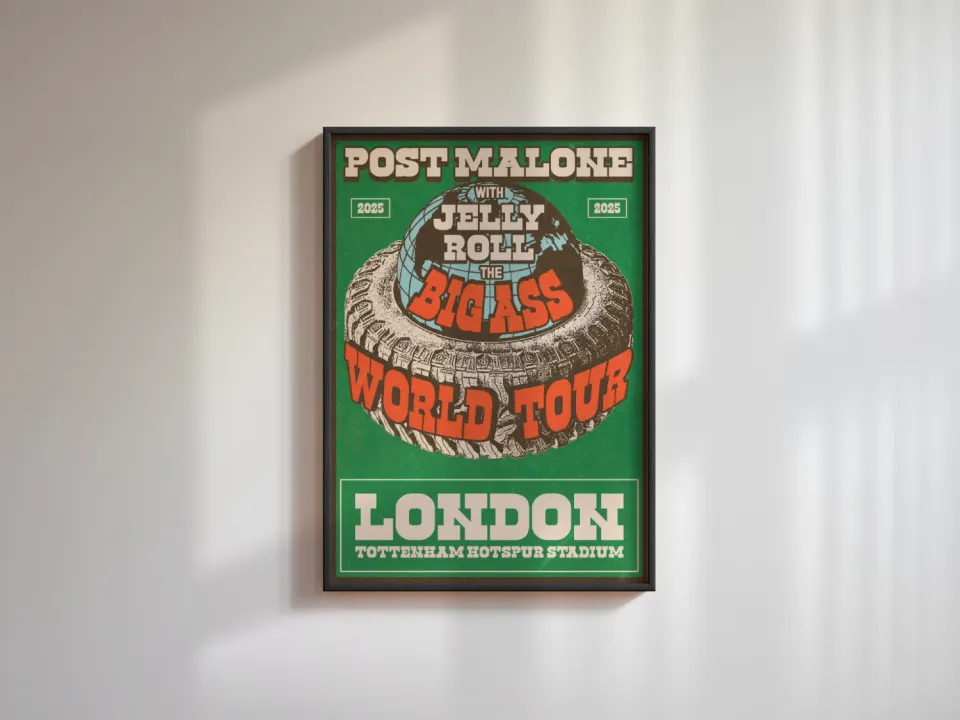 Post Malone London Tour Poster - Music Wall Art - Jelly Roll