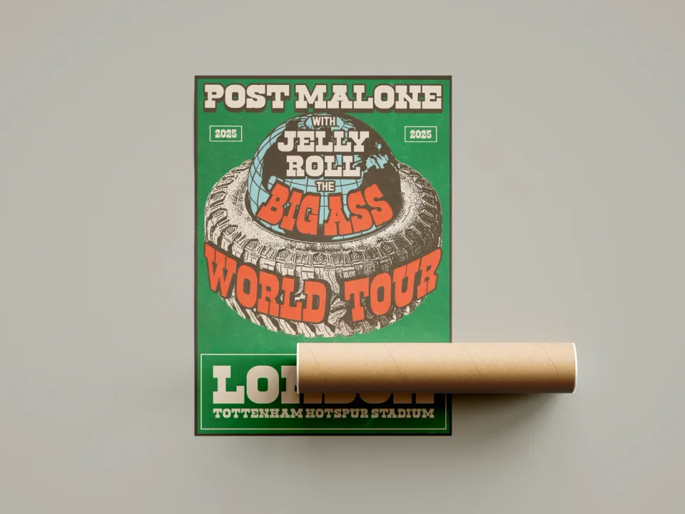 Post Malone London Tour Poster - Music Wall Art - Jelly Roll