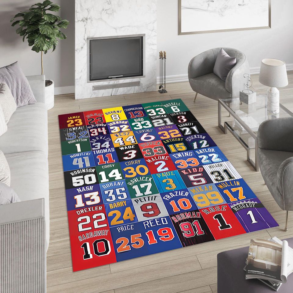 Colorful Basketball Rug: Custom Sport Area Rug