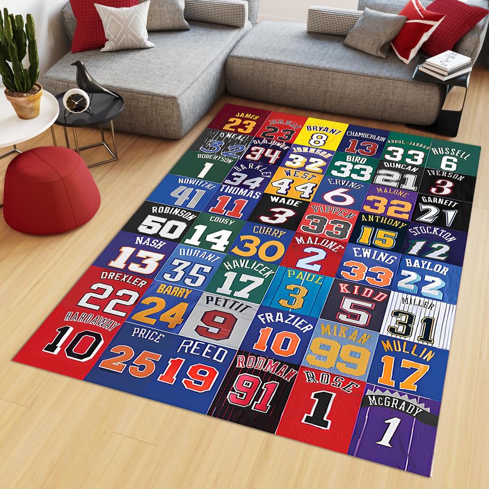 Colorful Basketball Rug: Custom Sport Area Rug